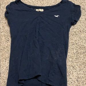 Hollister v neck navy top medium